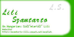 lili szamtarto business card